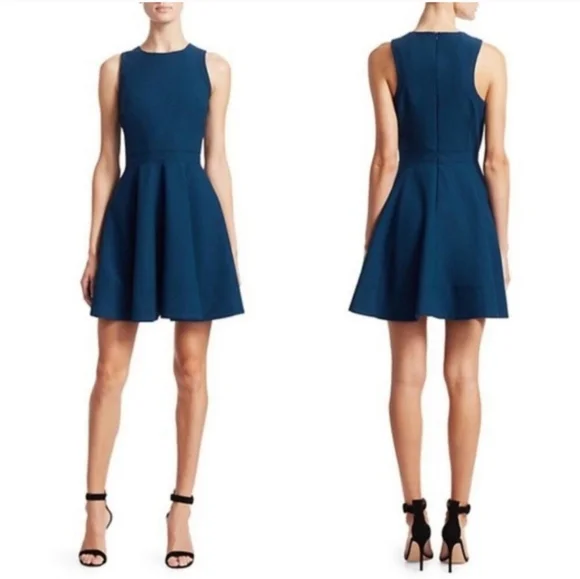 Cinq à Sept Teal/Deep Green Sleevless A Line Dress - Picture 2 of 6